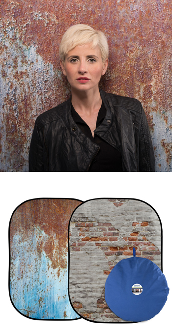 Lastolite Urban Collapsible Background 1.5 X 2.1M (5' X 7') Rusty Metal/Plaster Wall LL LB5713