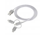 JOBY AluBraid 3 in 1 Lightning, Micro USB & USB-C to USB Cable 1.2M Space Grey